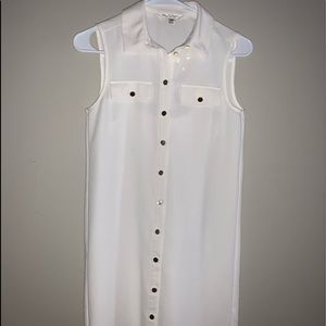 White/Ivory Dress with Gold Buttons